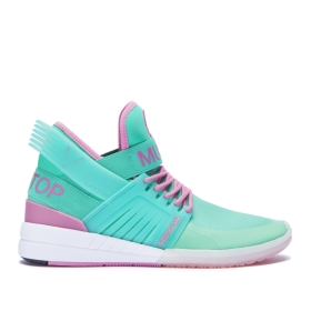 Supra Mens SKYTOP V High Top Shoes Mint/Rose/White | US-93109